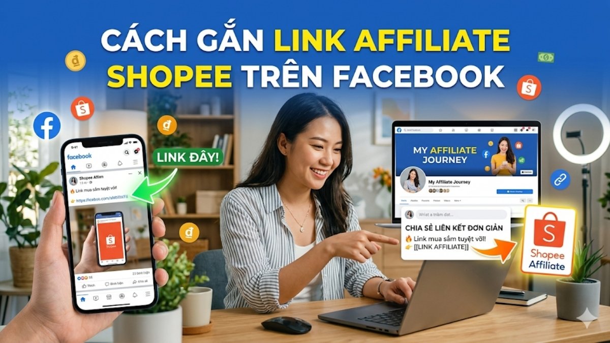 Cách gắn link Affiliate Shopee trên Facebook cho người mới